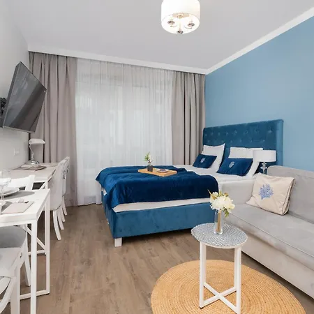 Blue Studio In With Desk And Free Access To The Gym By Renters Appartement *